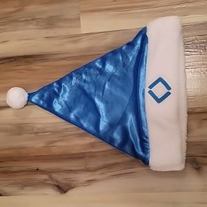 Blue & White Faux Velvet Santa Hat NWOT